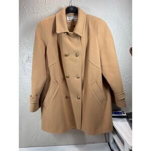 Vintage Mackintosh Authentic Peacoat Womens 100% Wool Tan USA Size L Approximate